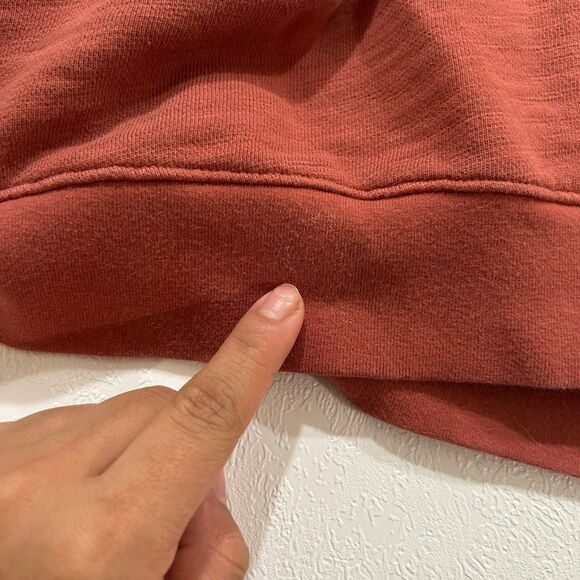 Madewell MWL Pullover Sweatshirt Rust Red Slouchy Raglan Sleeve Top Size M - Picture 13 of 14